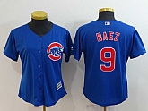 Women Cubs 9 Javier Baez Royal Cool Base Jersey,baseball caps,new era cap wholesale,wholesale hats